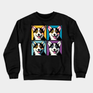 Pop Retro Pembroke Welsh Corgi Art - Cute Puppy Crewneck Sweatshirt